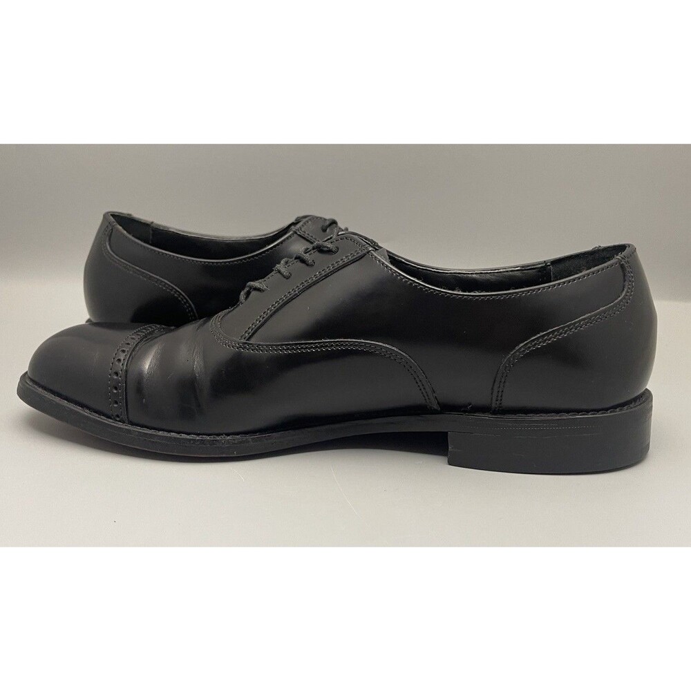 Florsheim Lexington Oxford Mens 9.5D Black Leather Cap Toe Dress Shoe Classic - Picture 7 of 10